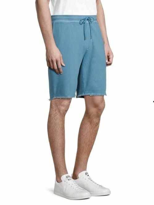 Translation missing: en.Atm Anthony Thomas Melillo Mens Raw Hem Drawstring Shorts Harbor Blue-Size Small