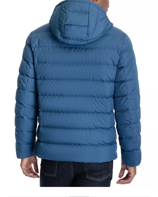 Translation missing: en.Michael Kors Men's Hooded Puffer Jacket Size Small Pacific Blue Wind-Resistant