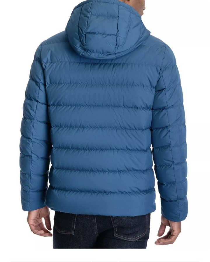 Translation missing: en.Michael Kors Men's Hooded Puffer Jacket Size Small Pacific Blue Wind-Resistant