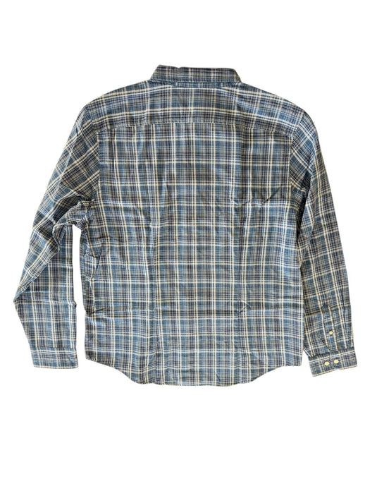 Translation missing: en.The Men's Store Classic-Fit Cotton Blend Button-Down Blue Raisin Plaid XL