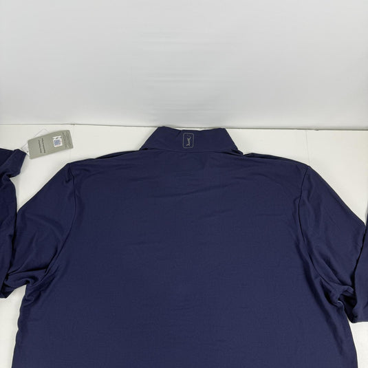 Translation missing: en.PGA Tour Chest Stripe Ombre Long Sleeve Quarter-Zip Golf Sweater Blue Size 2XL
