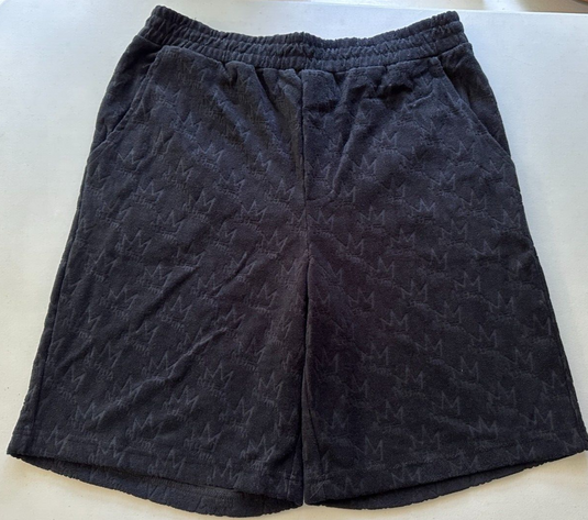 Translation missing: en.Royalty by Maluma Men's Relaxed-Fit Textured Logo 9-1/2" Terry Shorts Black-XL
