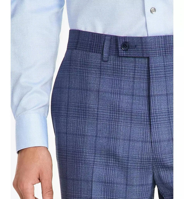 Translation missing: en.Calvin Klein Jerome Dress Pants Men 30x30 Blue Slim-Fit Wool Blend Stretch Plaid