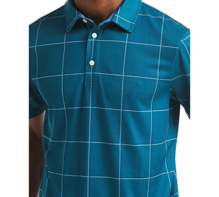 Translation missing: en.Nautica Men's Short Sleeve Windowpane Golf Polo Shirt - Blue Coral - XXL