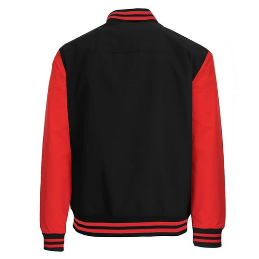 Translation missing: en.Spire By Galaxy Men's Lightweight Varsity Jacket Weather Tech Black Red-Large