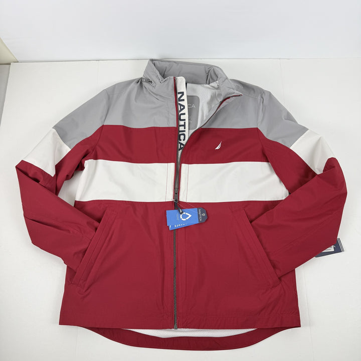 Translation missing: en.Nautica Men's Sport Jacket Size Medium Color Block Red Multi Wind &amp; Water Resist