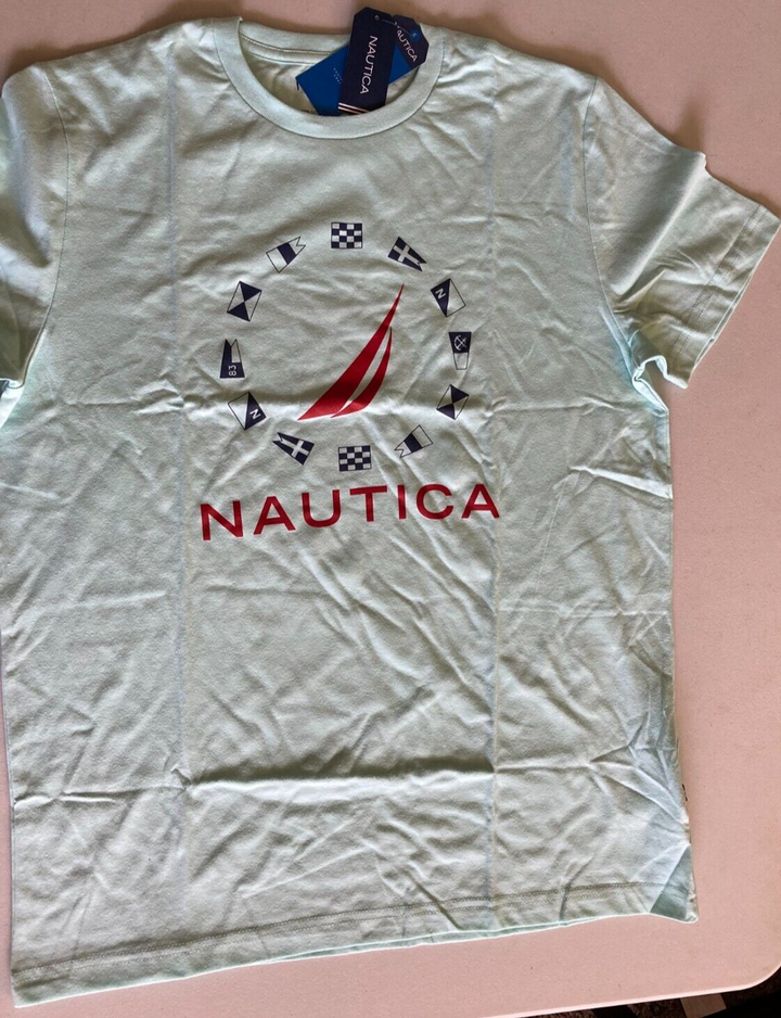 Translation missing: en.Nautica Men's Sustainably Crafted Flag Graphic T-Shirt in Blue Tint-Medium