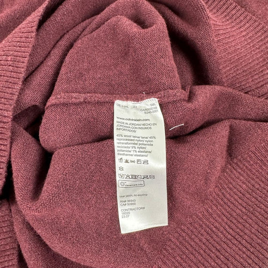 Translation missing: en.Calvin Klein Men's Ribbed-Trim Quarter-Zip Pullover SweaterTawny Port Heather-Sm
