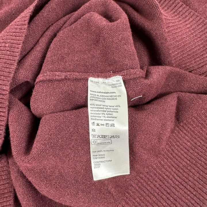 Translation missing: en.Calvin Klein Men's Ribbed-Trim Quarter-Zip Pullover SweaterTawny Port Heather-Sm
