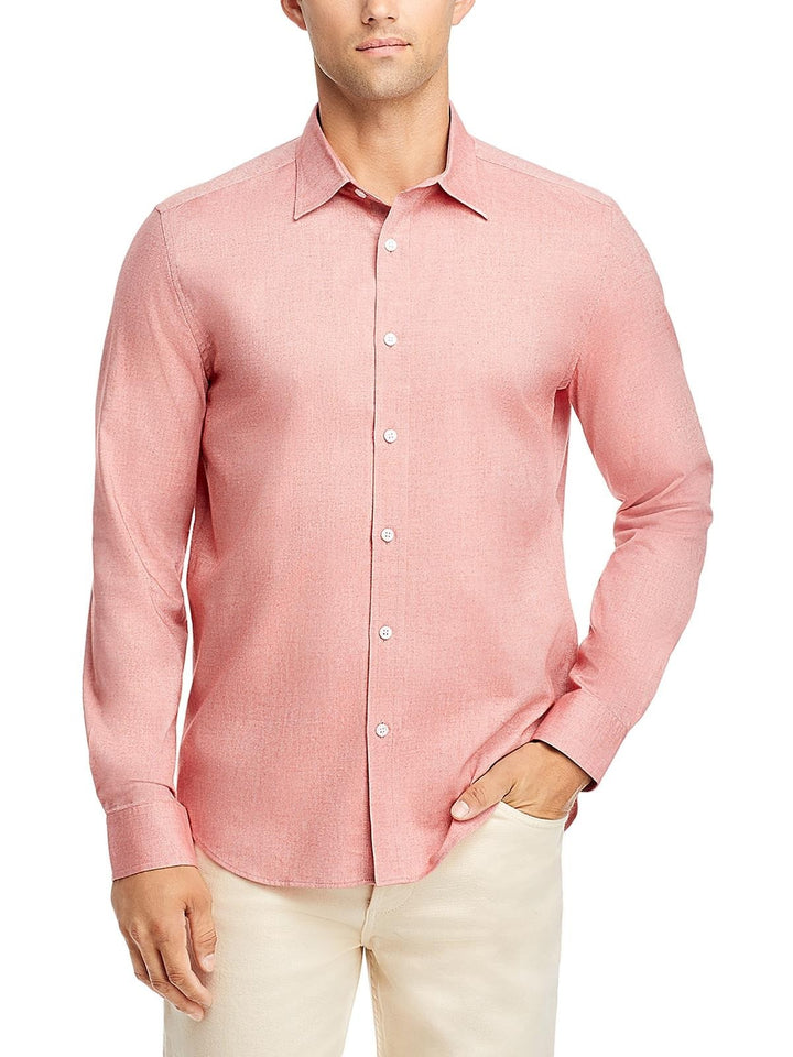 Translation missing: en.The Men's Store Regular Fit Cotton Flannel Shirt in Brick-Large