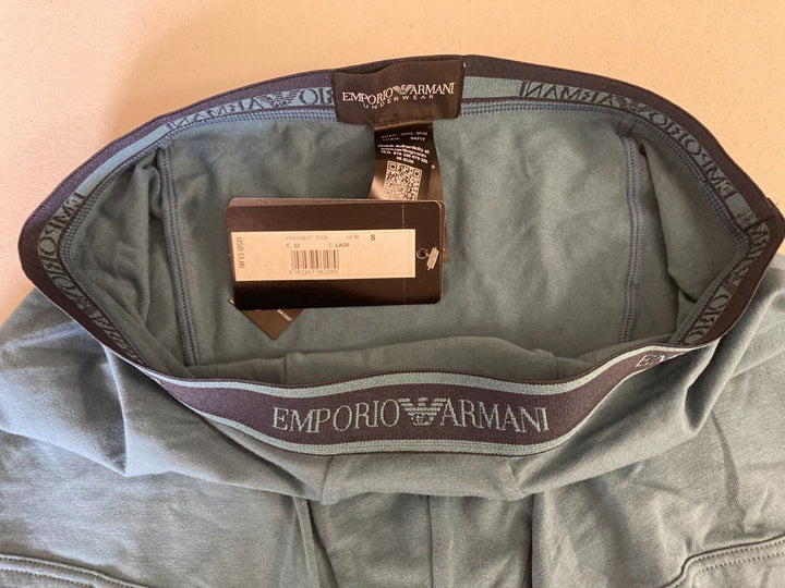 Translation missing: en.Emporio Armani Stretch Cotton Boxer Briefs &amp; Monogram Trunks Blue-Small