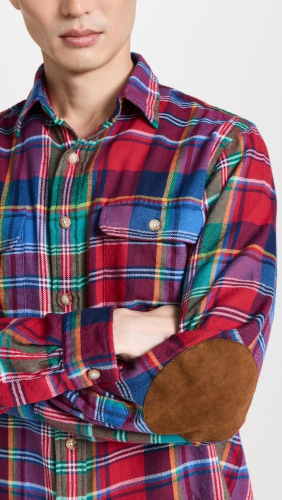 Translation missing: en.Polo Ralph Lauren Men's Reg-Fit Bedford Suede-Patch Twill Workshirt Multi-Medium