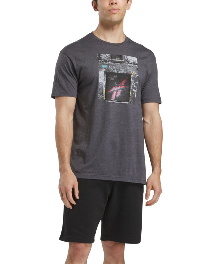 Translation missing: en.Reebok Mens Regular fit Short Sleeve Graphic T-Shirt Size Medium Grey Heather