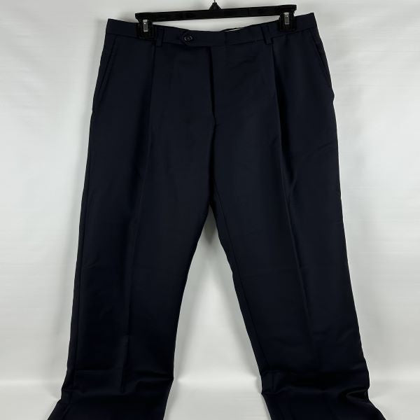 Translation missing: en.Hart Schaffner Marx Men's Chicago Classic Fit Wool Suit Pants Navy-32 Unhemmed