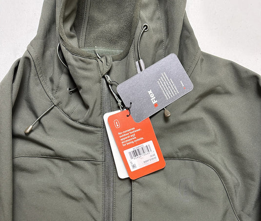 Translation missing: en.Bass Outdoor Mens Firebird Hooded Softshell Rain Jacket in Olive-Small