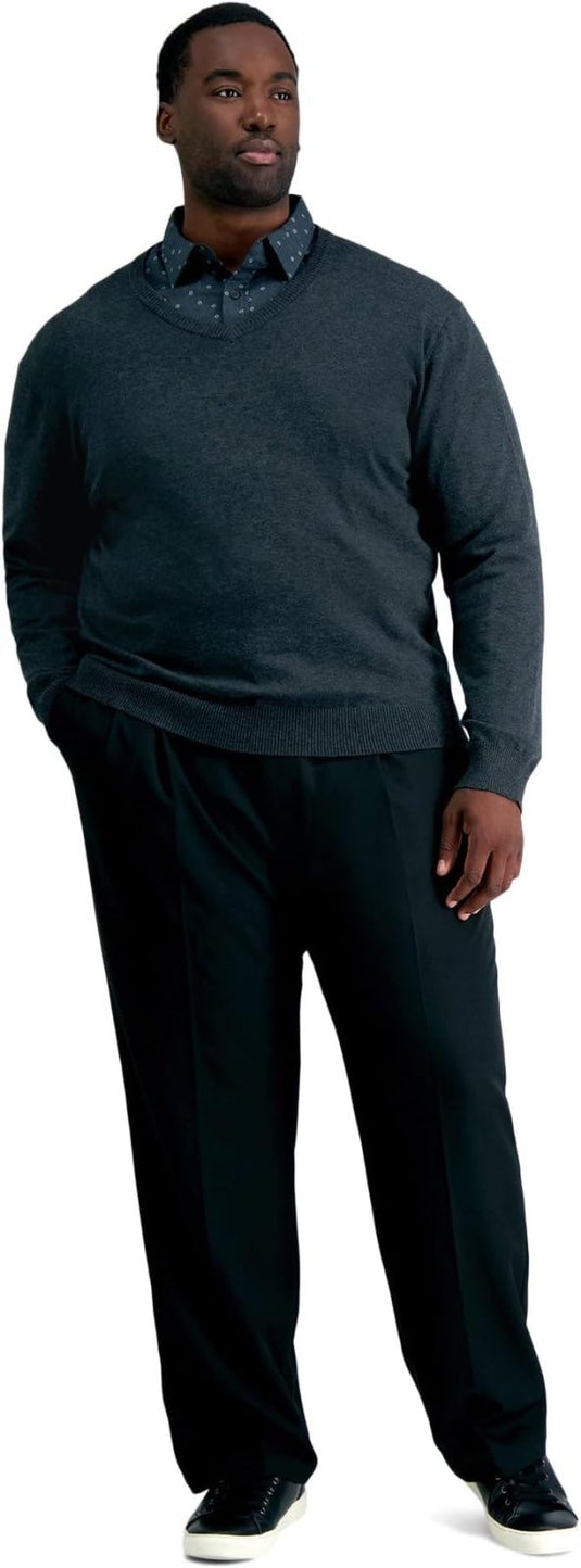 Translation missing: en.Haggar Men's Cool 18Pro Reg-Fit Expand Waist Pleated Dress Pants Black-42/29