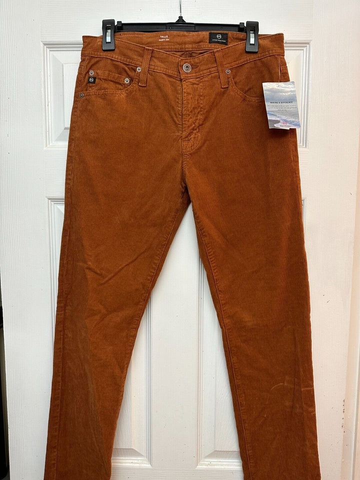 Translation missing: en.AG Tellis Men's Modern Slim Fit Corduroy Jeans in Clay Stone-33/34