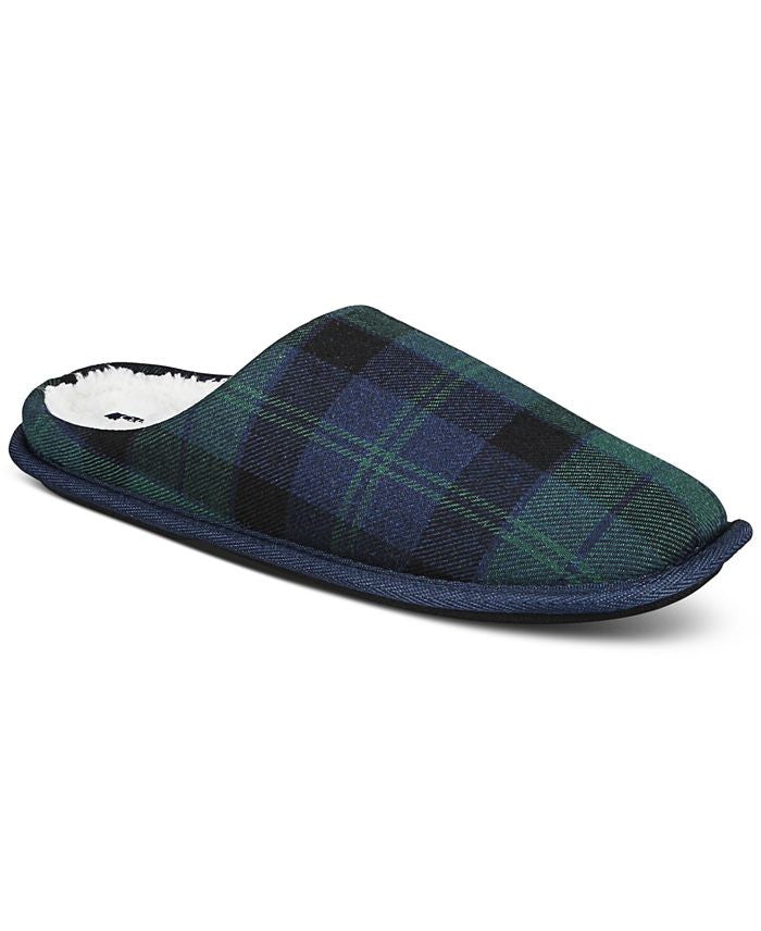 Translation missing: en.Club Room Eden Barn Plaid Comfort Soles Hoodback Slippers Green Multi-Small 6-7