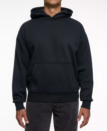 Translation missing: en.Lazer Men's Loose-Fit Pull-On Hoodie Cotton Blend Washed Black-Size Small