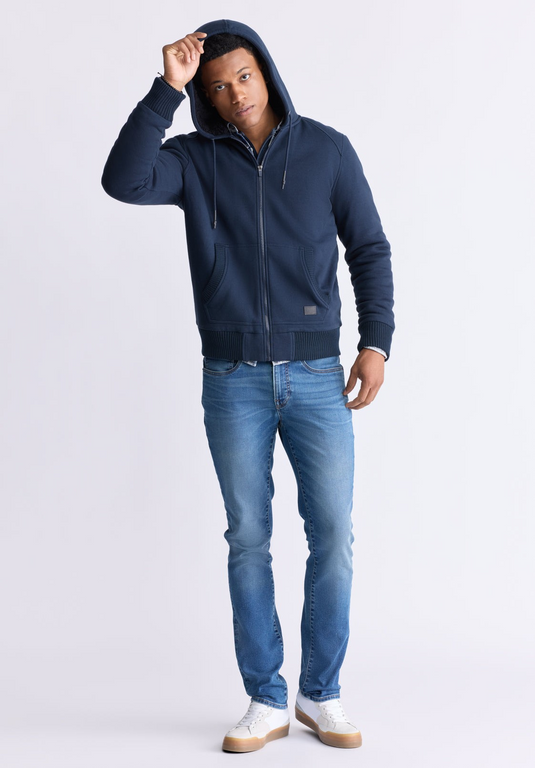 Translation missing: en.Buffalo David Men's Fasox Zip-Front Hooded Jacket Midnight Blue Reg Fit-Medium