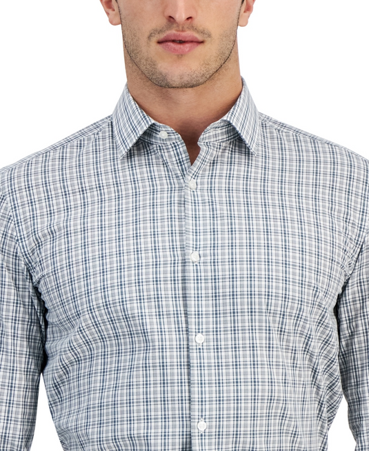 Translation missing: en.Hugo by Hugo Boss Kenno Men Cotton Poplin Slim Fit Dress Shirt Dark Green-15 33L