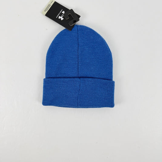 Translation missing: en.Under Armour Halftime Cuff Beanie Tech Blue Black, One Size Fits Most Acrylic