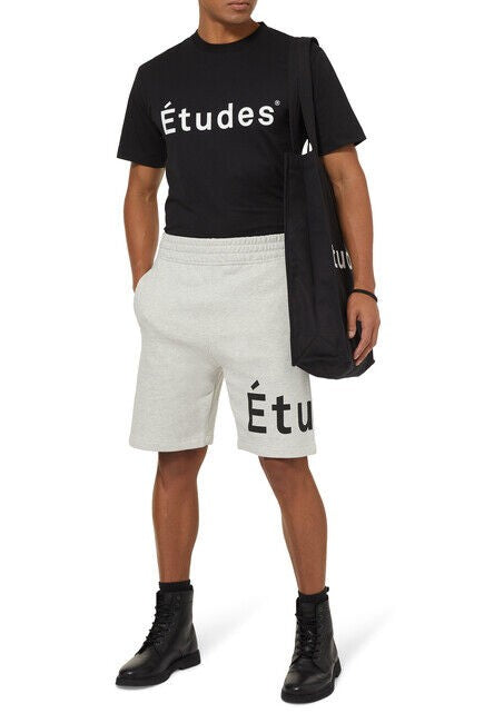 Translation missing: en.Etudes Tempera Men's Organic Cotton Logo Shorts in Heather Gray-Size Large