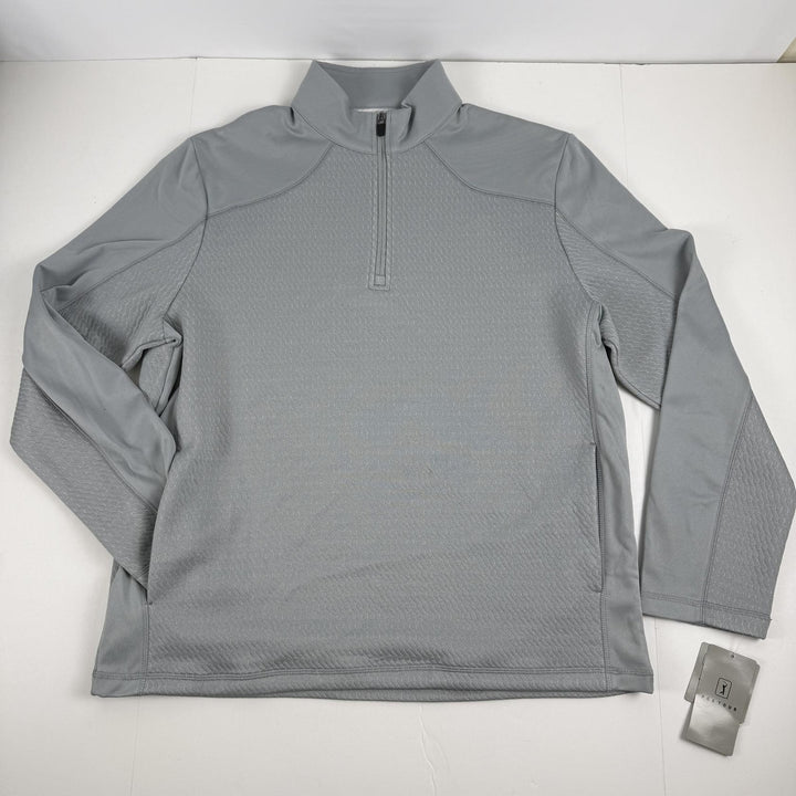 Translation missing: en.PGA Tour 3D Textured Quarter-Zip Golf Sweatshirt Quarry Size Large Mens Pockets