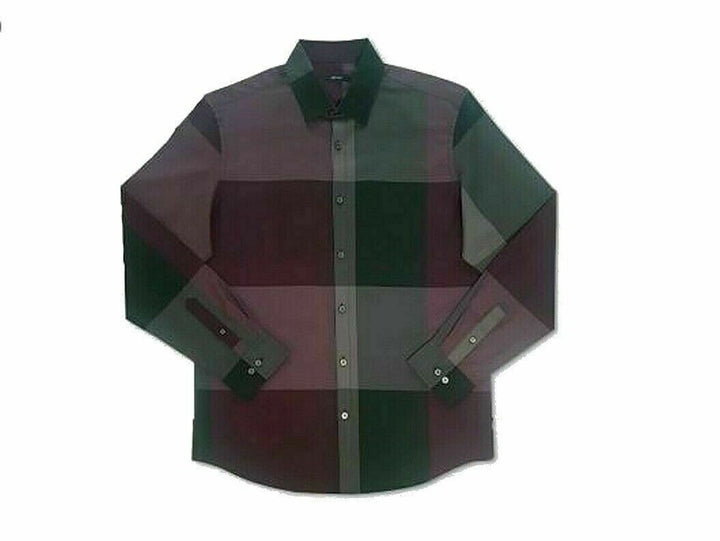 Translation missing: en.Alfani Men's Woven Plaid Shirt in Port Multi- Size Small