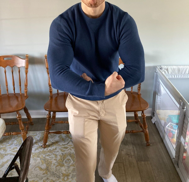 Translation missing: en.Michael Kors Men's Regular-Fit Solid Sweater in Denim Blue-Size 2XL