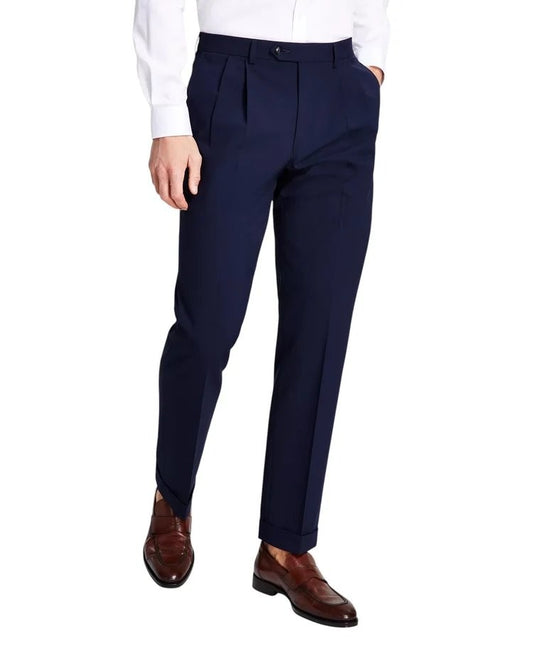 Translation missing: en.Michael Kors Men's Marina Pleated Solid Classic Fit Dress Pants Navy-32x32