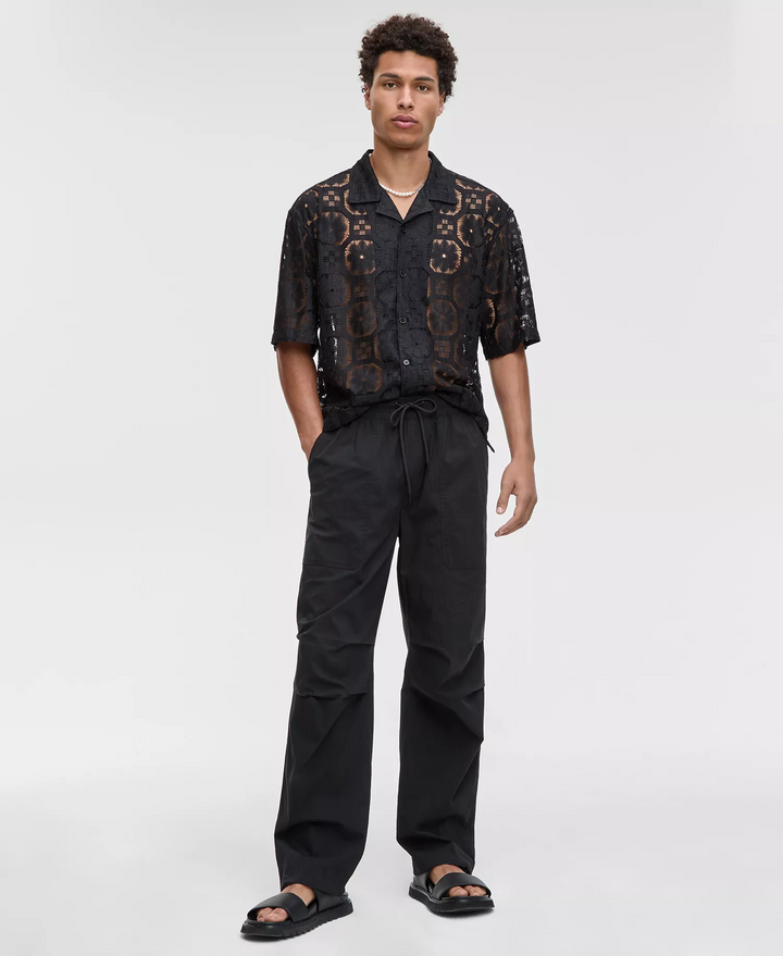 Translation missing: en.Mode of One Men's Regular-Fit Stretch Ripstop Parachute Pants Black-Medium