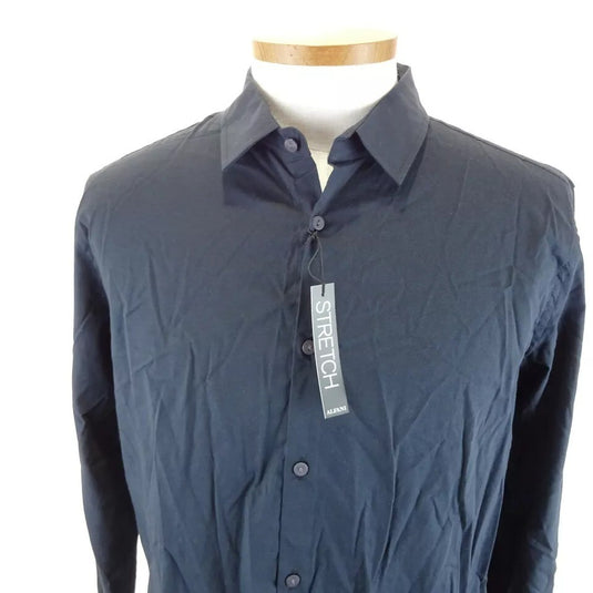Translation missing: en.Alfani Men's Stretch Modern Solid Shirt Deep Black - Large