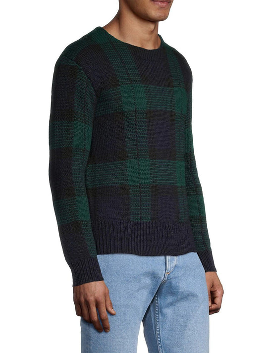 Translation missing: en.Polo Ralph Lauren Men's Wool Hand-Knit Tartan Sweater in Blackwatch Plaid-XL