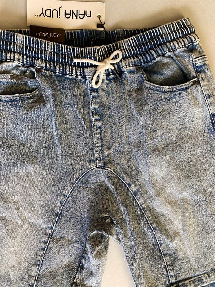 Translation missing: en.nANA jUDY Men's The Jogger Regular-Fit Stretch Denim Shorts Sunbleach Blue-Med