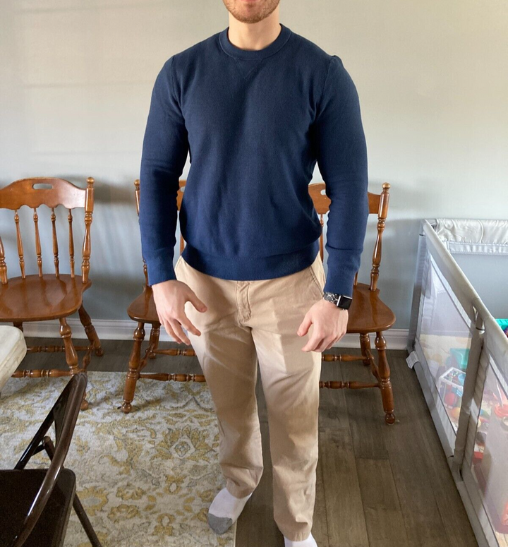 Translation missing: en.Michael Kors Men's Regular-Fit Solid Sweater in Denim Blue-Size XL
