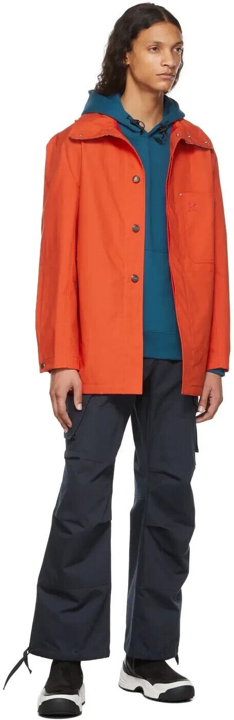 Translation missing: en.Kenzo Men's Mid Length Poppy Coat in Poppy Orange-Medium