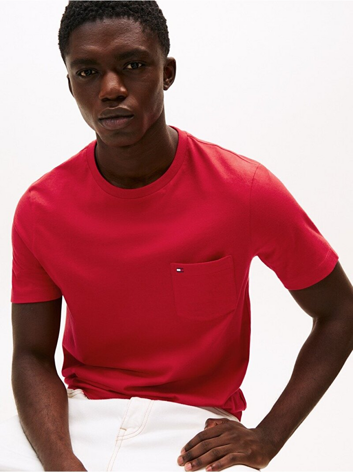 Translation missing: en.Tommy Hilfiger Men's Essential Solid Pocket T-Shirt - Primary Red-Medium