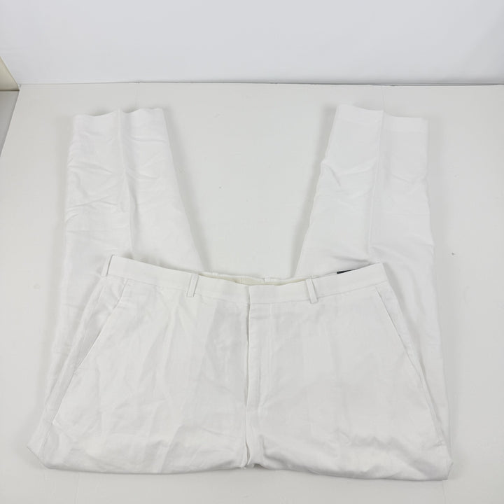 Translation missing: en.Perry Ellis Men's Linen Blend Solid Twill Pants - Bright White-40x30