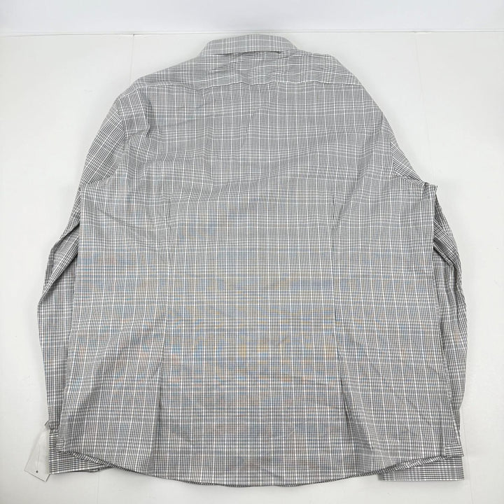 Translation missing: en.Calvin Klein Mens Extra Slim Fit Stretch Dress Shirt Black Multi-XL17-17.5 34/35