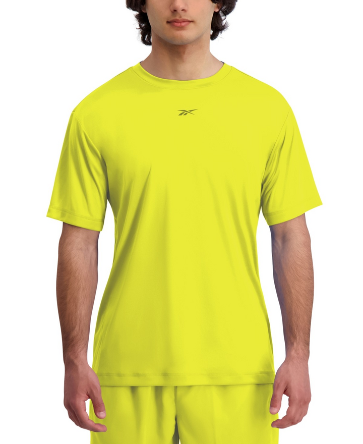 Translation missing: en.Reebok Men's Tech Performance Regular-Fit Logo T-Shirt Electric Yellow-Small