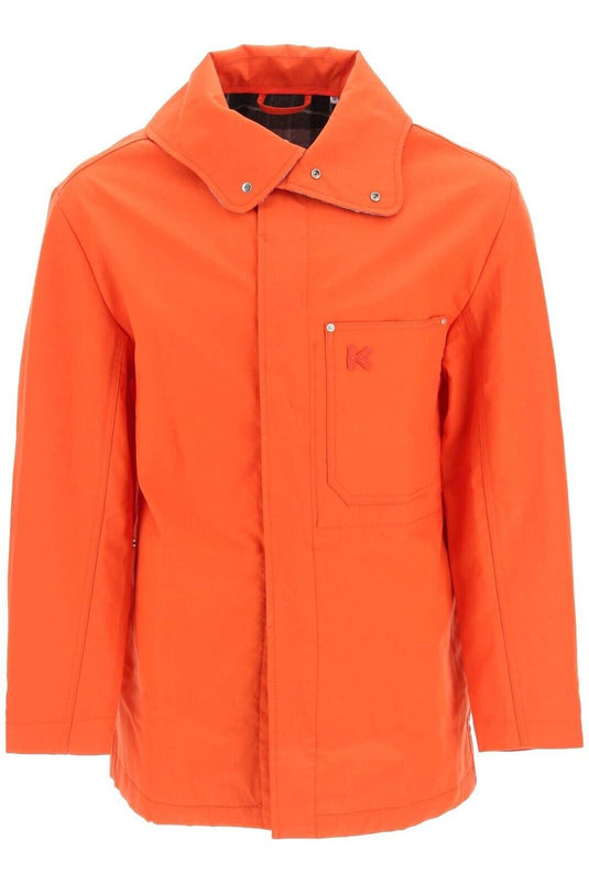 Translation missing: en.Kenzo Men's Mid Length Poppy Coat in Poppy Orange-Medium