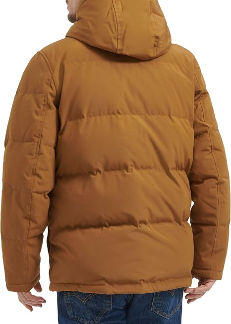 Translation missing: en.Levi's Men's Quilted Four Pocket Parka Hoody Jacket - Worker Brown-2XL