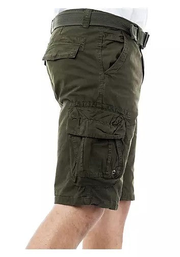 Translation missing: en.RAW X Men's Belted Classic Fit 12.5" Cotton Cargo Shorts Olive-52W