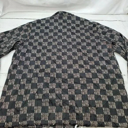 Translation missing: en.WeSC Men's Coach Wasted Youth Printed Jacket in Black-Size Large