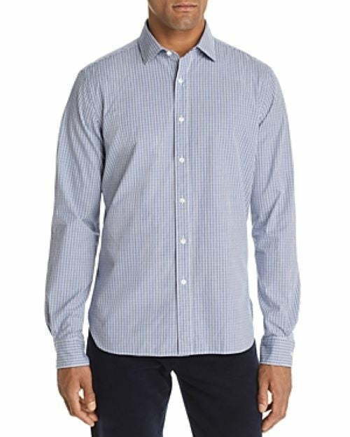 Translation missing: en.The Men's Store Check-Print Classic Fit Shirt Navy-Medium