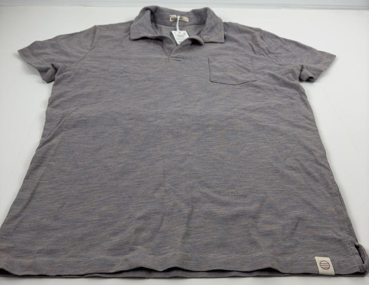 Translation missing: en.Marine Layer Mens Short Sleeve Space Dye Polo Navy Pink-Small