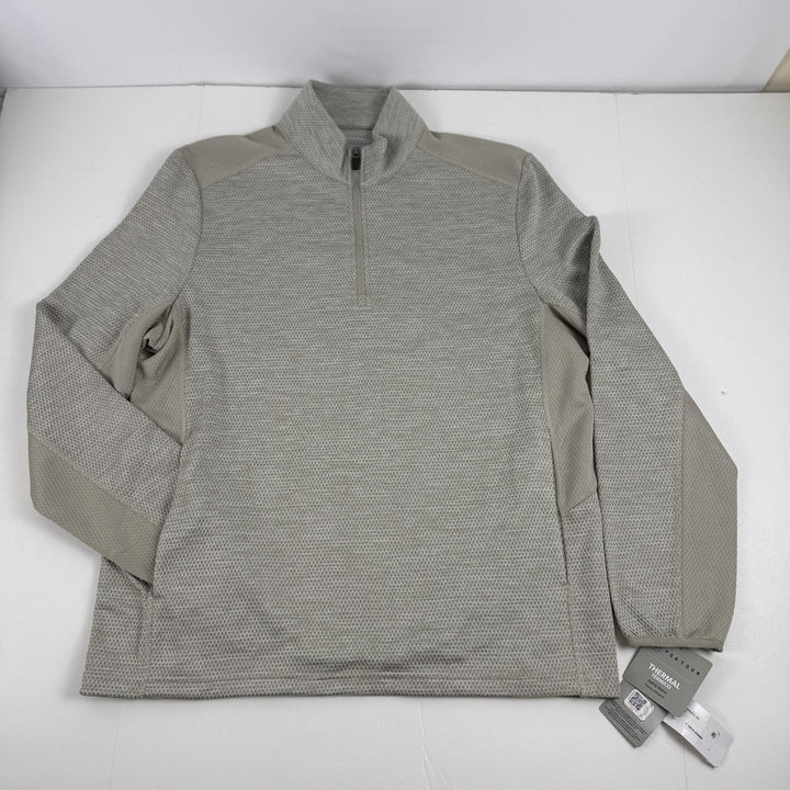 Translation missing: en.PGA Tour Golf Sweater Beige Heather Size Small Two-Tone Space-Dyed Quarter-Zip