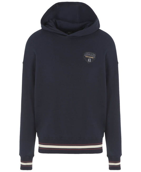 Translation missing: en.A|X Armani Exchange Hoodie Men's 2XL Navy Long-Sleeve Collegiate Logo Cotton Bld