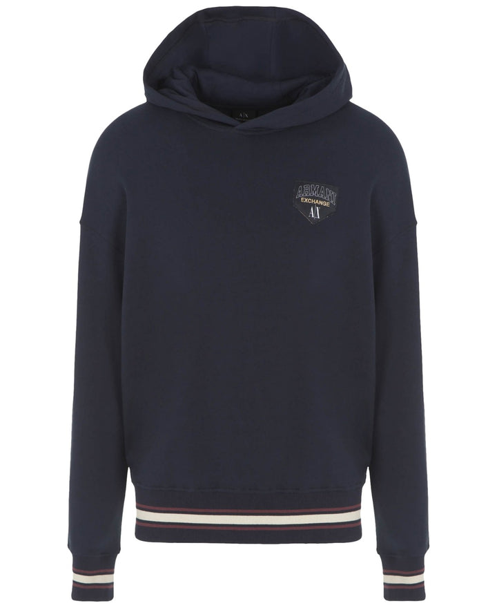 Translation missing: en.A|X Armani Exchange Hoodie Men's 2XL Navy Long-Sleeve Collegiate Logo Cotton Bld